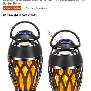 Set of 2 Atmosphere Black and Orange Portable Speaker